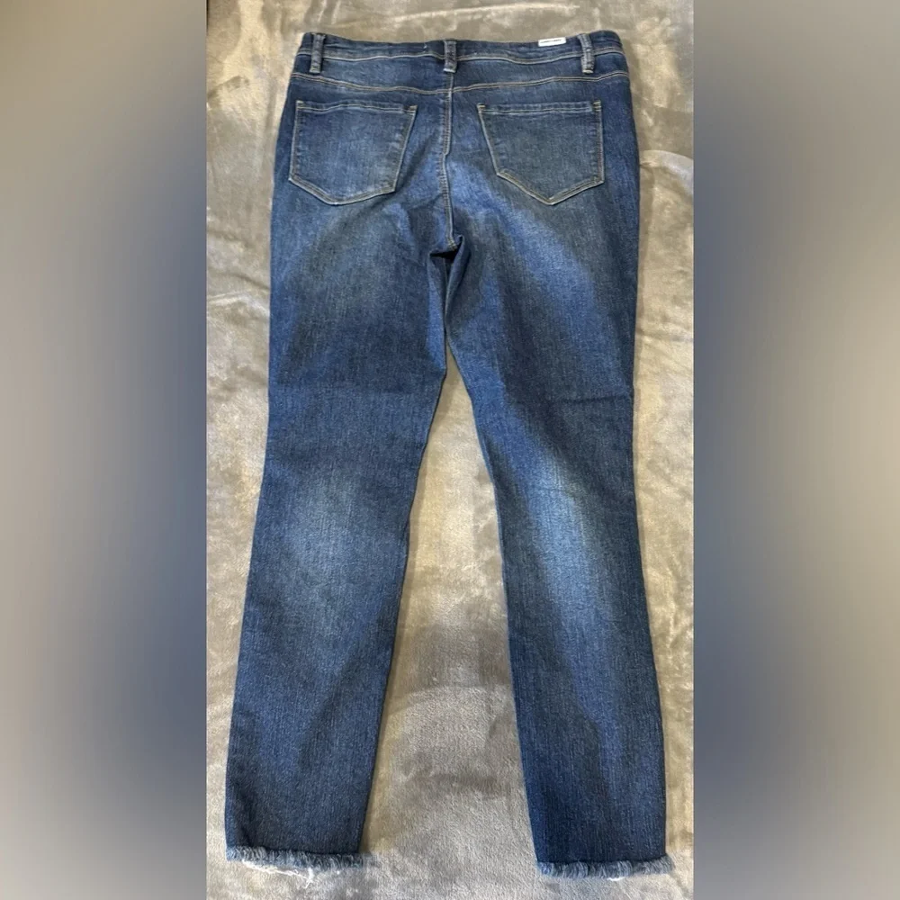 ~Almost Famous Dark Blue Distressed Skinny Jeans